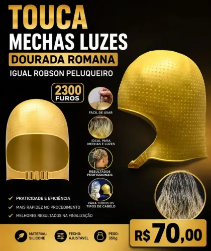 Touca Mechas Luzes Dourada Romana 