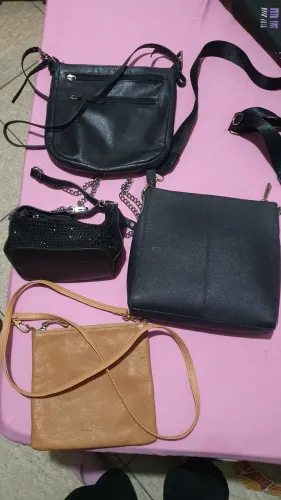 Lote 4 bolsas couro legítimo Couribi Luz da Lua