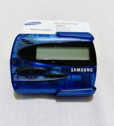 Pager Samsung SRP-5710E. Embal. original, clip e manual. (Usado). Item para colecionador.