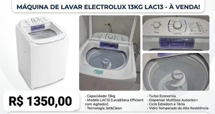 Máquina de lavar roupas ELECTROLUX 13KG