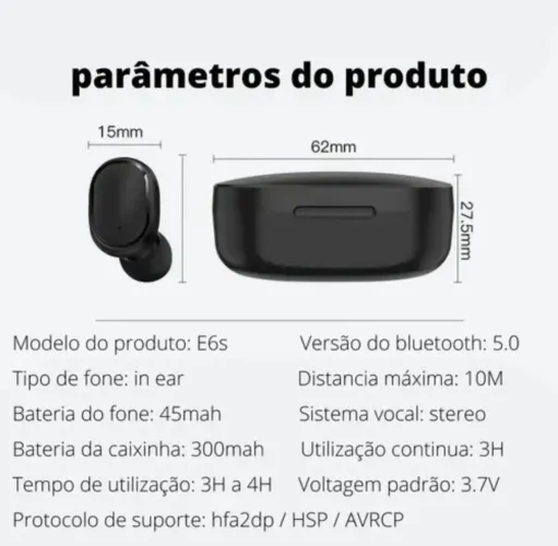 Fone de ouvido sem fio