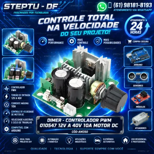 Controlador Pwm 010547 12v A 40v 10a Motor Dc Arduino Automação Robotica COD-AM350