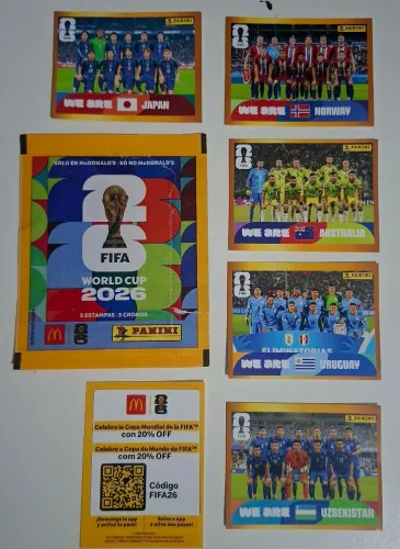 Kit 5 figurinhas + Pacotinho Vazio Mc Donalds