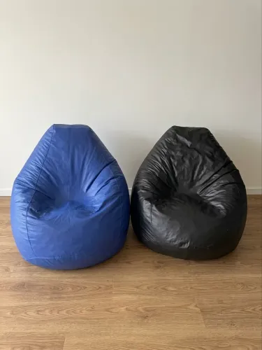 Puff Pera Azul e Preto