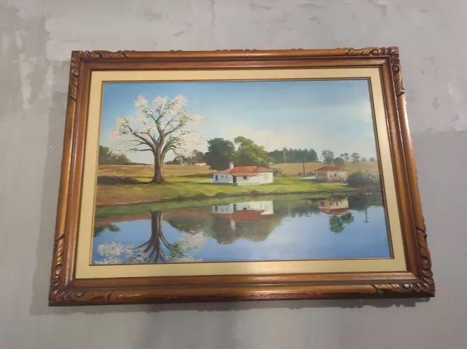 Quadro grande pintado a mao
