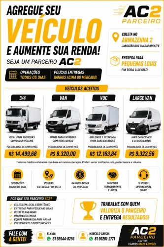 Agregamos VAN, VUC e Caminhão 3/4