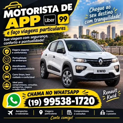? MOTORISTA DE APLICATIVO E VIAGENS PARTICULARES