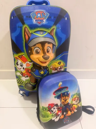 mochila e lancheira de rodinhas patrulha canina