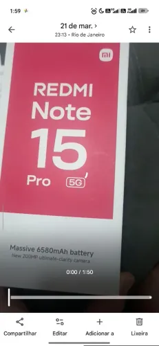 Xiaomi Redmi Note 15 Pro 5g (apenas no Pix)