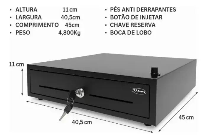 Gaveta De Dinheiro Manual Preta (Usado)
