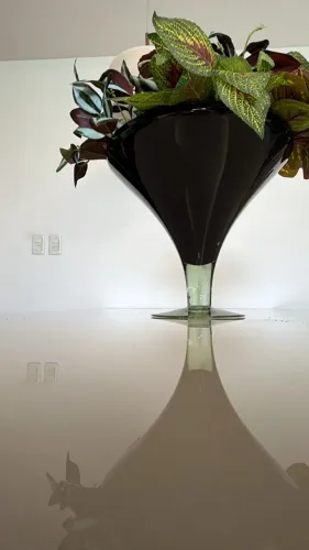vaso de vidro decorativo com formato de taça, 0,89cm diâmetro