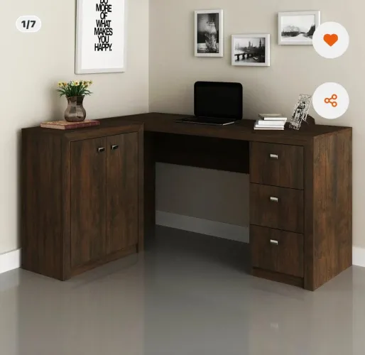 Vendo escrivaninha mesa escritório em L por R$400,00