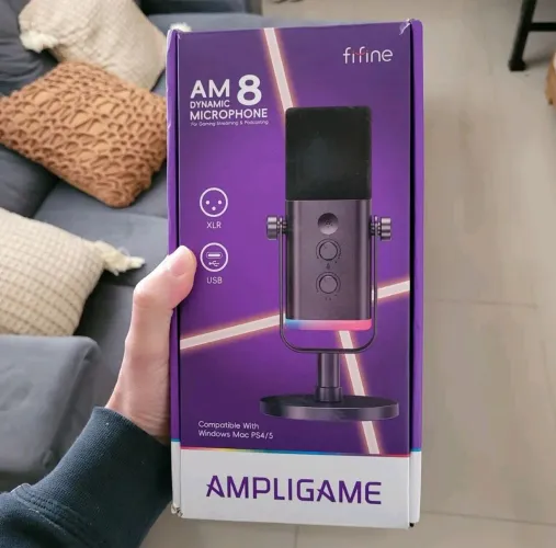 Microfone Fifine USB/XLR RGB - Dinâmico para PC, PS5, Streaming e Podcast