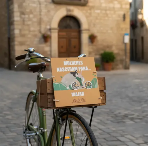 Placa luminosa para bicicleta| Mulheres nasceram para viajar