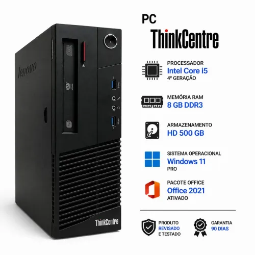 CPU Lenovo thinkcentre i5 4th 8 GB RAM HD 500 GB 