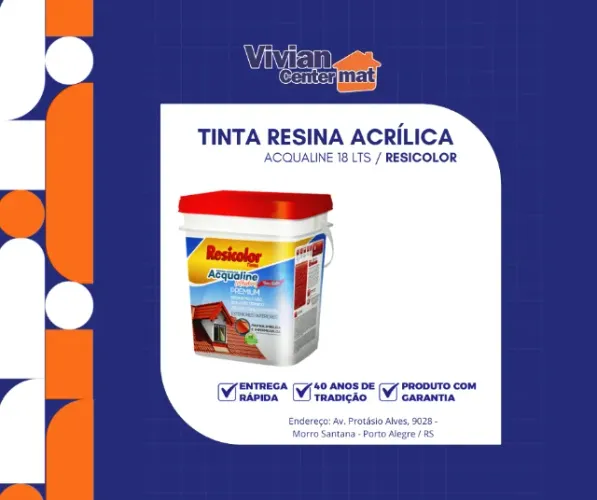 Tinta Resina Acrílica Telhabril Resicolor - 18Lts