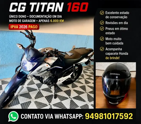 HONDA CG TITAN 160 - APENAS 6200KM
