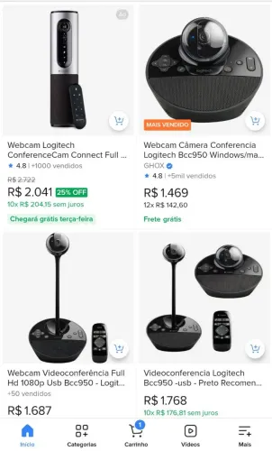 VENDE-SE CAMERA WEBCAM LOGITECH CONFERÊNCE