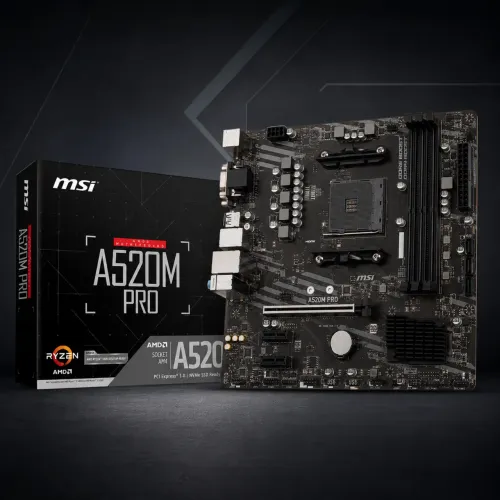 Placa Mãe MSI A520M PRO AM4 DDR4 ? Com Caixa Original, Seminova e Completa