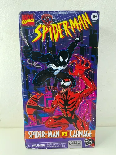 Dual Pack Homem-Aranha vs Carnificina VHS Retrô Marvel Legends Hasbro Figures