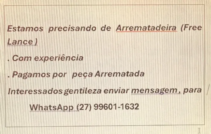 ARREMATADEIRA (FREE LANCE)