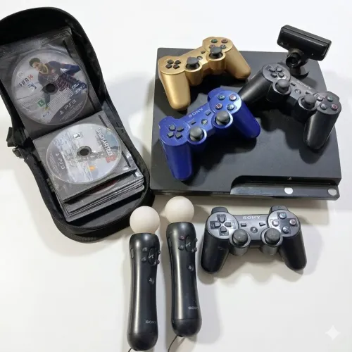 Playstation 3 com Move + 20 jogos