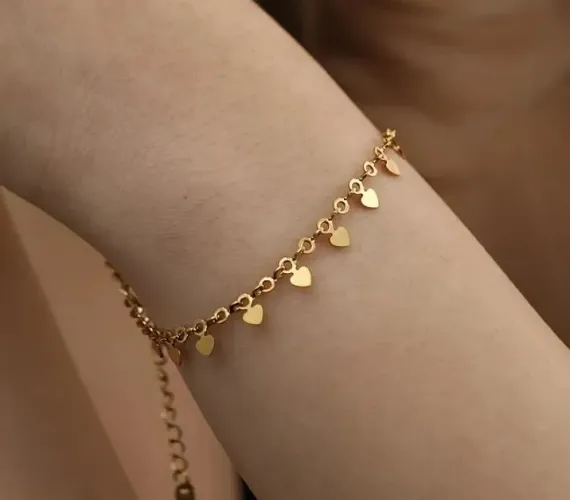 Pulseira doce coração aço inoxidável