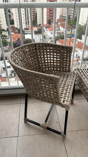 Cadeiras e mesa corda náutica 
