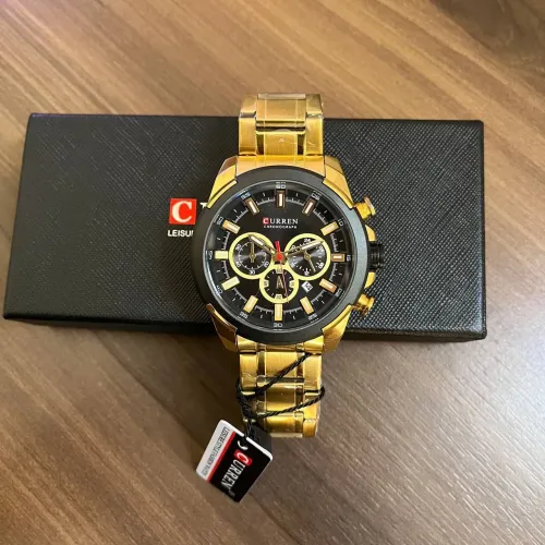 Relógio curren dourado masculino