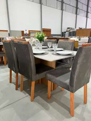 Mesa de Vidro com 6 Cadeiras NOVO MEGA OFERTA!
