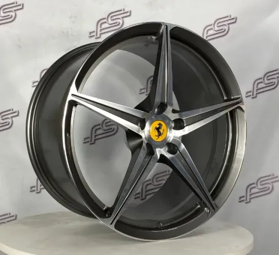 Jogo de Roda Ferrari 458 Grafite Diamantada 5x114 - 20x8,5 e 20x10,5 Offset 35 e 30