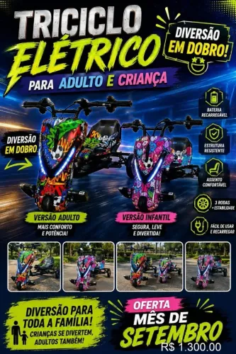 Triciclo Elétrico Drift, 350W