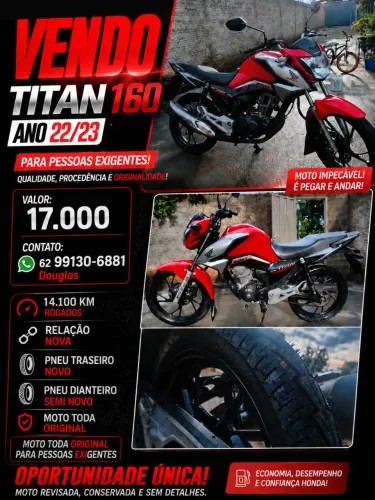 Vende-se cg160, moto pra m perfeito estado para pessoas exigentes