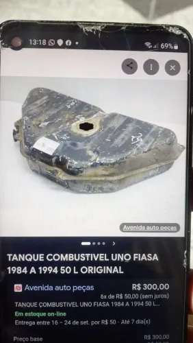 Tanque de gasolina a venda