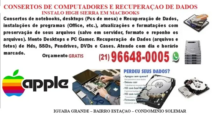 Recuperação de arquivos apagados em HDs, SSDs, Pen Drives, DVDs e outras mídias