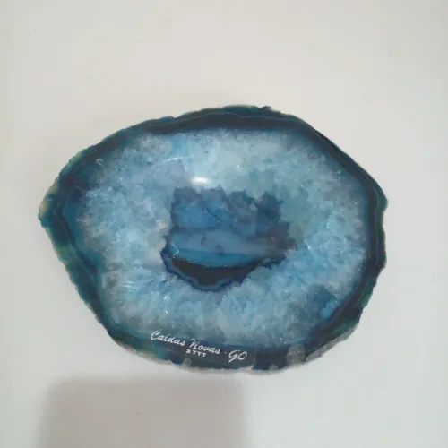 Pedra agata azul decorativa anos 90 (de Caldas Novas)