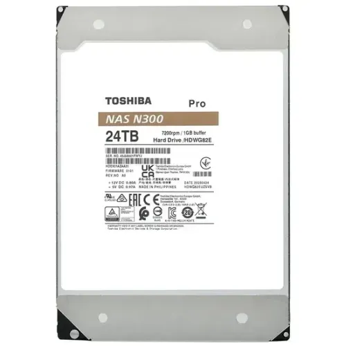 HD Toshiba N300 Pro NAS HDWG82EXZSTB 24TB 3.5" 7200RPM 512MB - Lacrado na caixa!