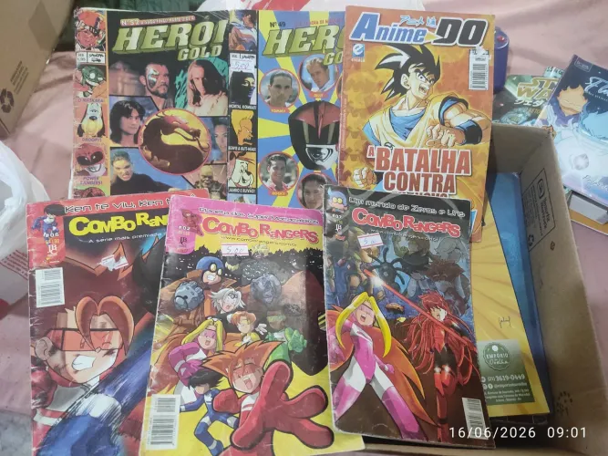 6 revistas antigas anos 2000 herói e Anime DO