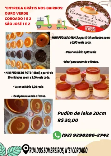 Pudim atacado e varejo