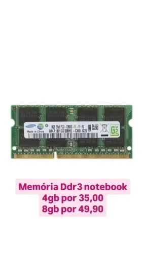 Memória DRR3 PC3 Vários tamanhos a partir de 35,00 ( Samsung nova) 