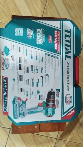  KIT FERRAMENTAS TOTAL 165 PEÇAS + PARAFUSADEIRA E FURADEIRA 