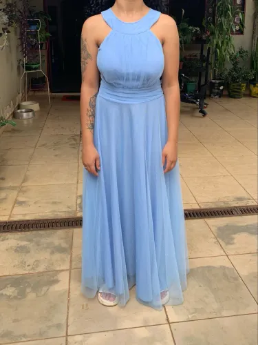 Vestido longo azul claro, M/38