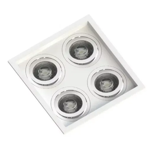 Spot Embutir Recuado Quádruplo Com 4 Lâmpadas LED Branco Frio