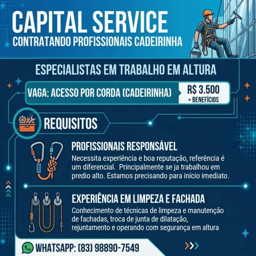 Vaga para manutenção de fachada