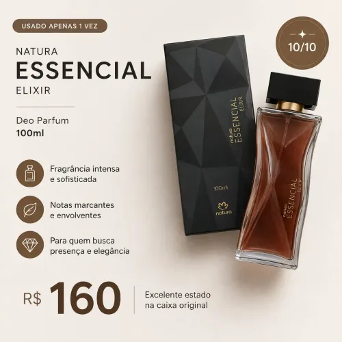 Perfume Natura Essencial Elixir - Usado 1x - R$160