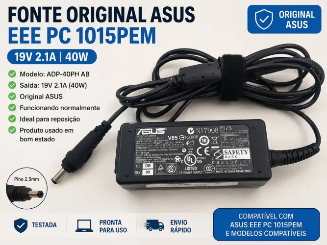 Fonte Original Asus Eee PC 1015PEM 19V 2.1A ADP-40PH