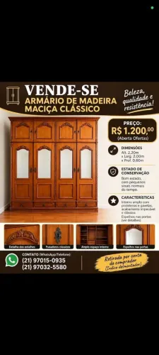 Guardaroupa de madeira
