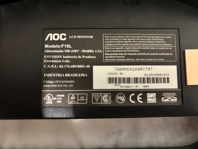 Monitor AOC 18,5? widescreen LCD