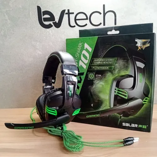 Headset Gamer Shark KX101 - Drivers 40 mm - Preto/Verde