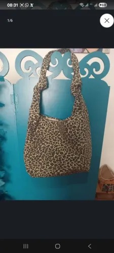 Bolsa de ombro tsuno com estampa de leopardo